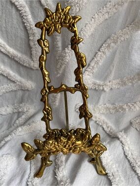 Vintage Brass Mini Tabletop Easel for Photos or Artwork